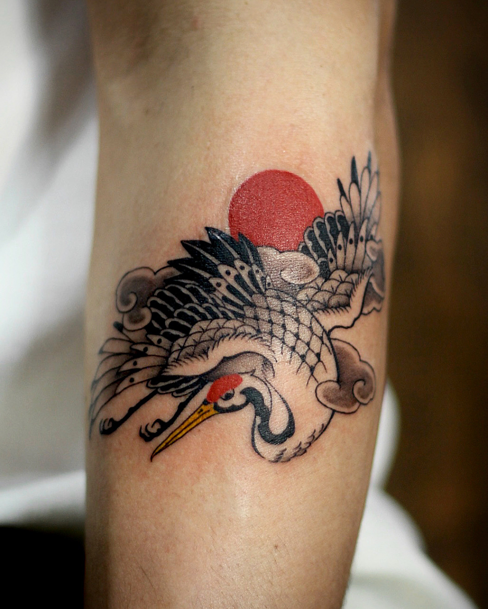 鶴のタトゥー（腕） - JAPANESE CASUAL TATTOO -